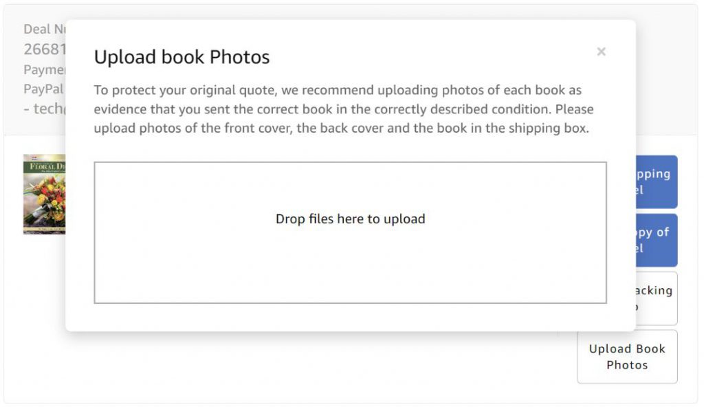 upload book photos when selling books